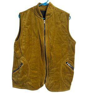 Vintage Nino Wong California Reversible Corduroy Vest With Zipper & Pockets